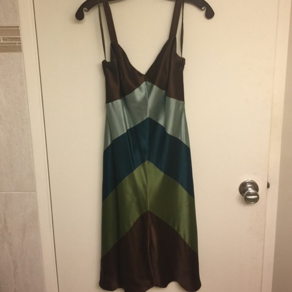 BCBG Silk Chevron Stripe dress - PETITE - Picture 1 of 2